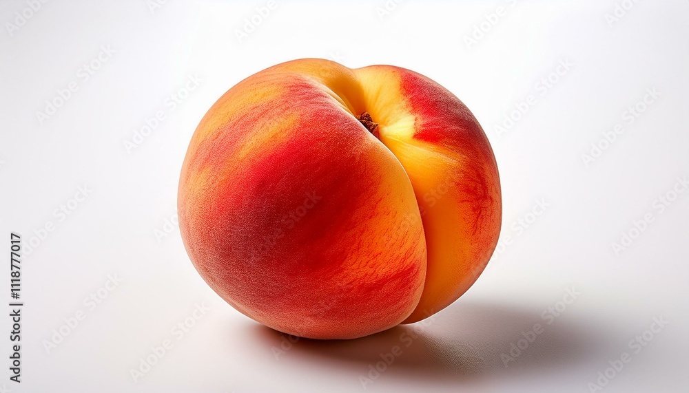Juicy peach on a white background. A vibrant summer fruit. Juicy peach on a white background. A vibrant summer fruit.