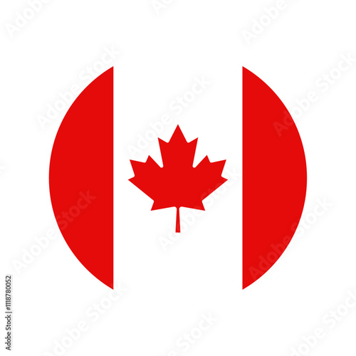 Round Canada flag icon