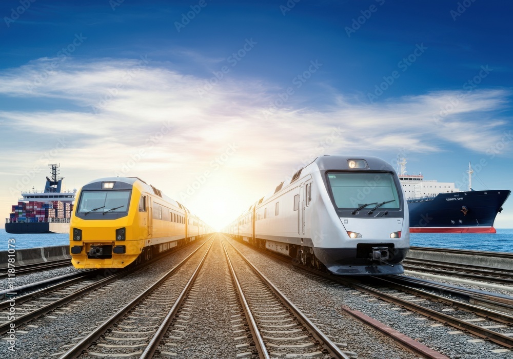 Green logistic or Sustainable transport. Sustainable global transport. logistics or travel by Ship, car, train, airplane, truck Green logistic or Sustainable transport. Sustainable global transport. logistics or travel by Ship, car, train, airplane, truck