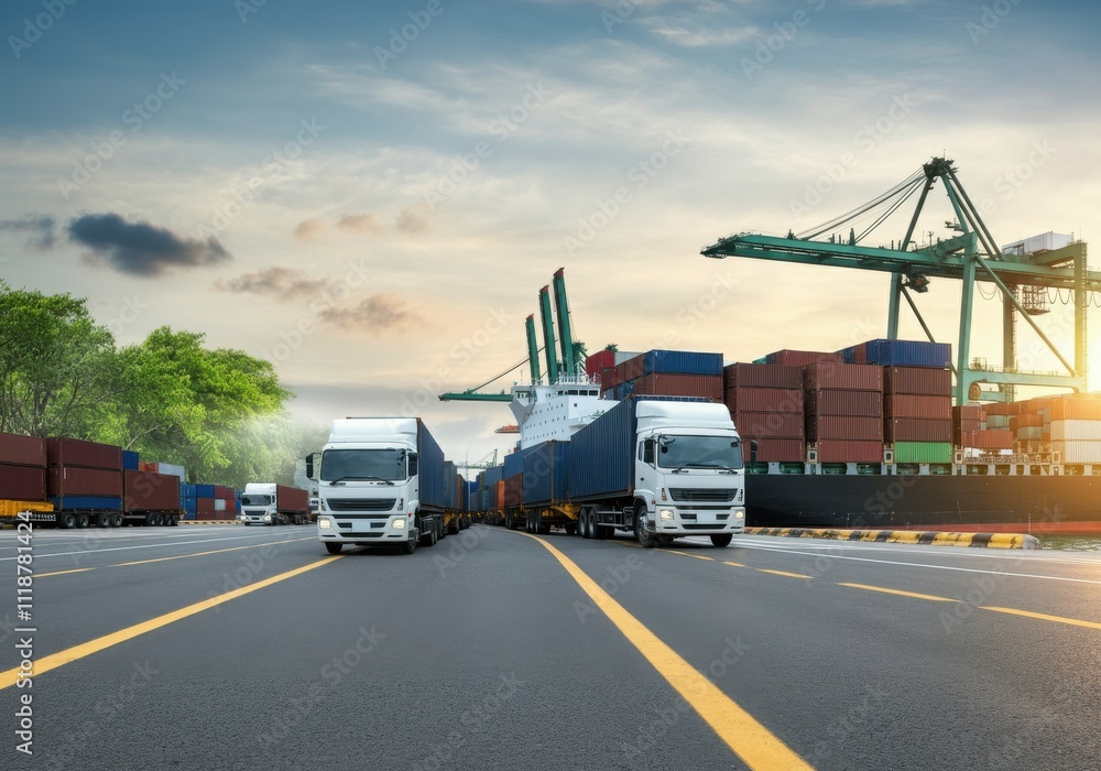 Green logistic or Sustainable transport. Sustainable global transport. logistics or travel by Ship, car, train, airplane, truck Green logistic or Sustainable transport. Sustainable global transport. logistics or travel by Ship, car, train, airplane, truck