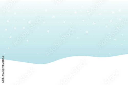 winter snow landscape, snowy flat vector background