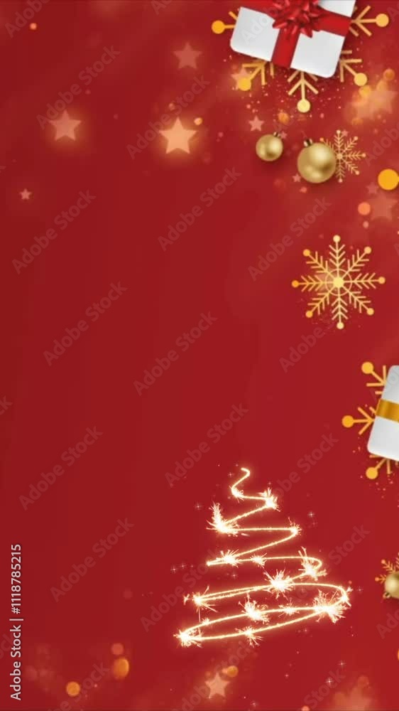 Merry Christmas New Year Video with Motion Loop | Vertical Screen for Mobile Background with Christmas tree Merry Christmas New Year Video with Motion Loop | Vertical Screen for Mobile Background with Christmas tree