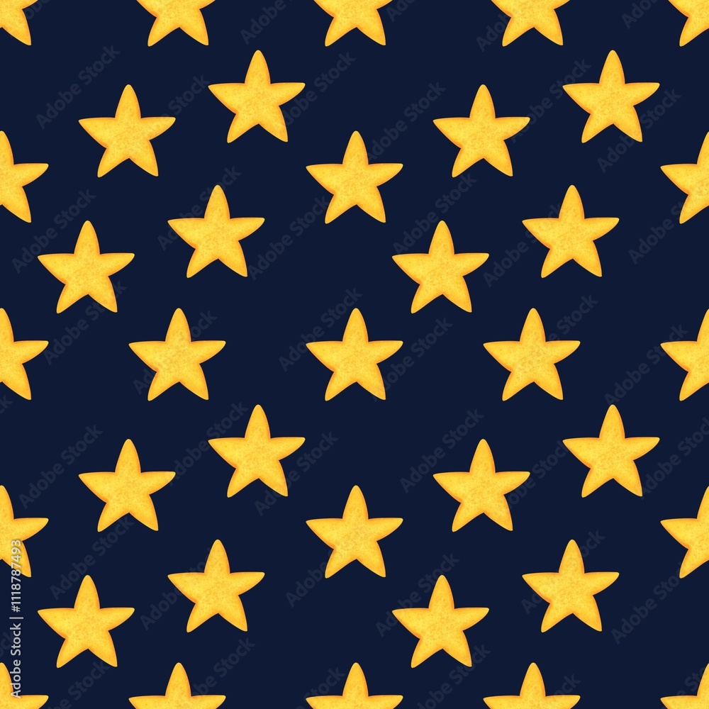 Starry Night Seamless Pattern Design Starry Night Seamless Pattern Design