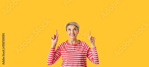 Portrait of mature woman po...