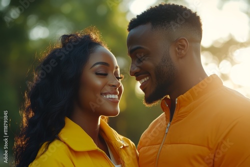 A man and woman are smiling at the camera