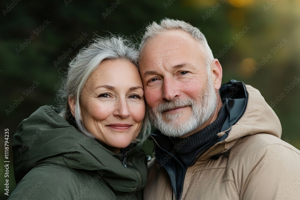 A man and woman are smiling at the camera A man and woman are smiling at the camera