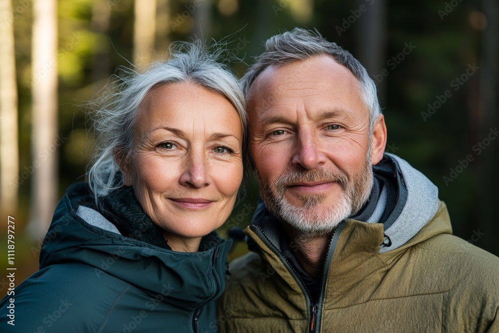 A man and woman are smiling for the camera A man and woman are smiling for the camera