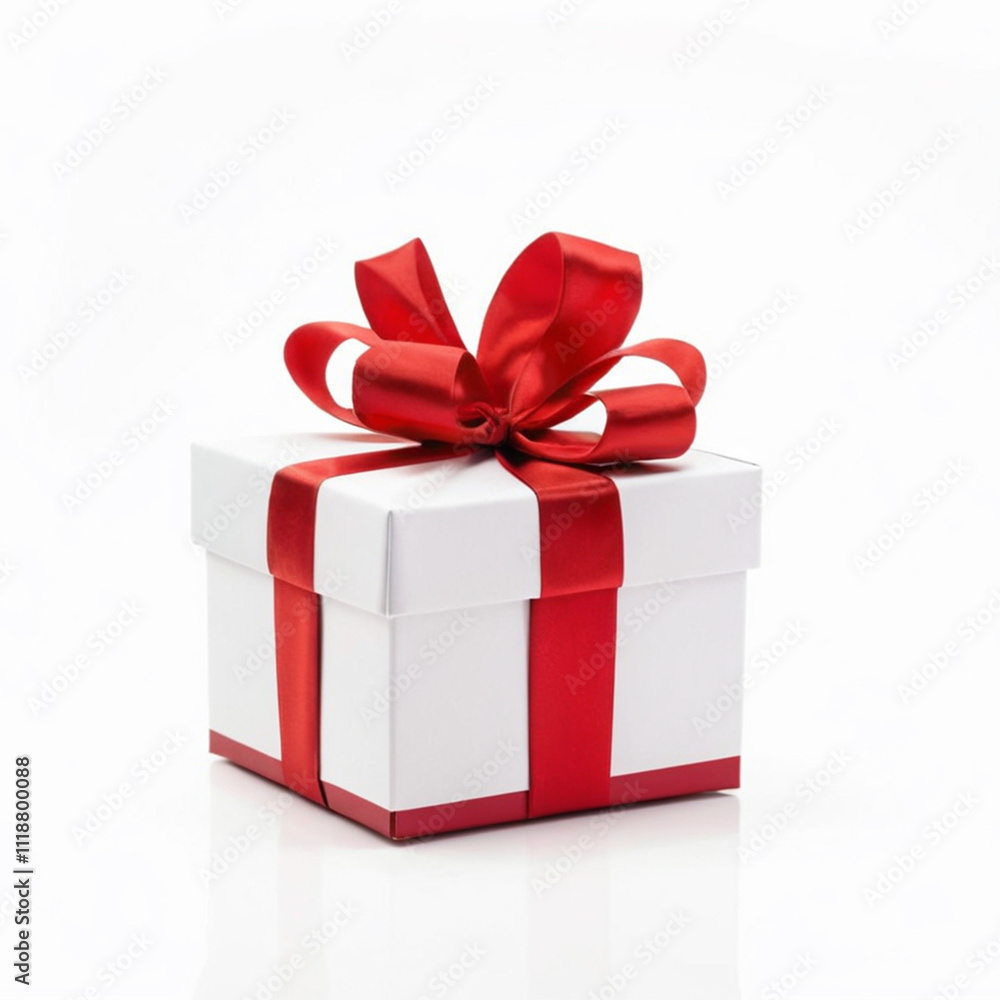 Obraz premium red gift box isolated