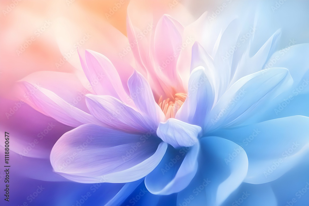 A soft, ethereal flower with pastel colors, evoking tranquility and beauty. A soft, ethereal flower with pastel colors, evoking tranquility and beauty.