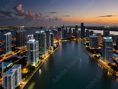 Skyline of Miami, Florida - Iconic High-Rises and Coastal Charm