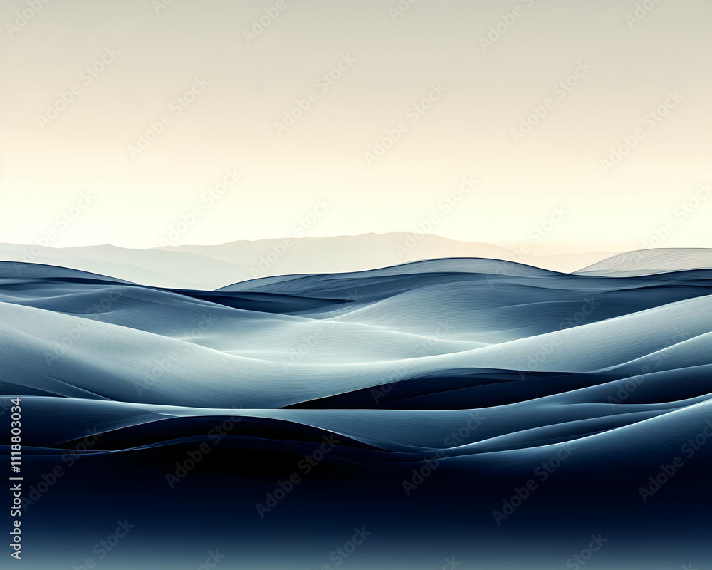A serene landscape of gentle, undulating waves in soft hues, evoking tranquility and calm. A serene landscape of gentle, undulating waves in soft hues, evoking tranquility and calm.