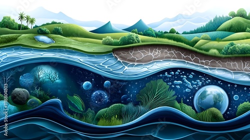 Earth Ecosystem: Land and Sea photo