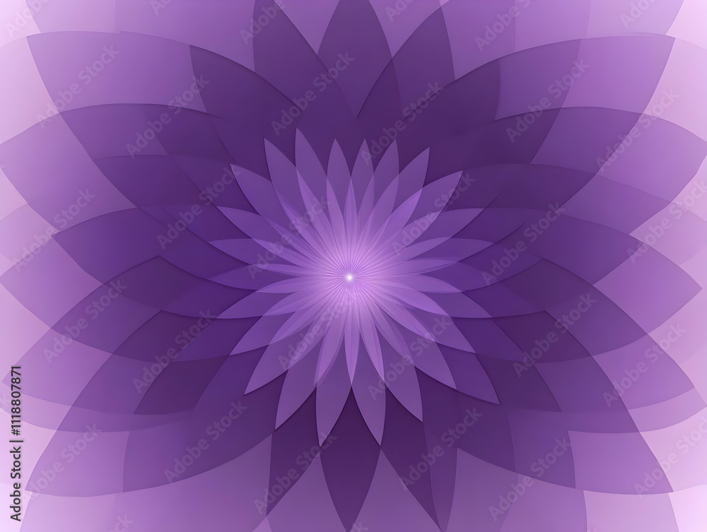 A symmetrical floral design in various shades of purple, creating a calming visual effect. A symmetrical floral design in various shades of purple, creating a calming visual effect.