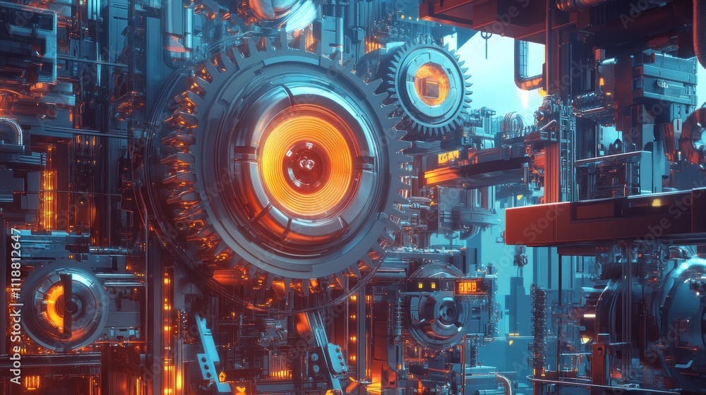 Futuristic Machinery: A Symphony of Gears and Lights Futuristic Machinery: A Symphony of Gears and Lights