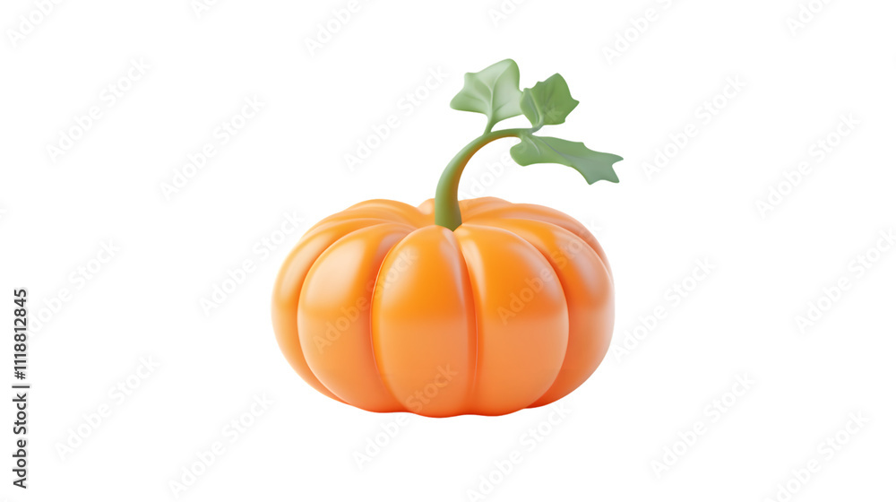 A stylized orange pumpkin with a green stem, often associated with autumn isolated on a white background, png transparent A stylized orange pumpkin with a green stem, often associated with autumn isolated on a white background, png transparent