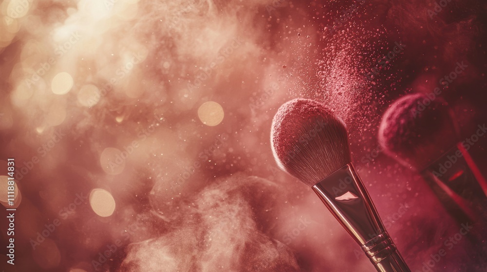 Applying makeup techniques with brushes beauty studio tutorial video dramatic lighting close-up view Applying makeup techniques with brushes beauty studio tutorial video dramatic lighting close-up view