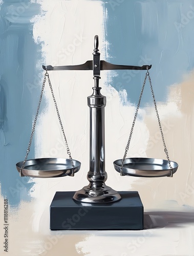 A balance scale in an abstract setting symbolizes equilibrium and fairness photo