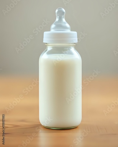 image d'un biberon de bébé rempli de lait pour le repas de bébé