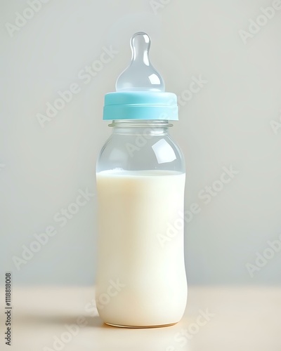 image d'un biberon de bébé rempli de lait pour le repas de bébé photo