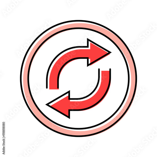Free Download reversible product label caution color icon vector. reversible product label caution sign. isolated symbol illustration - GFXLoad