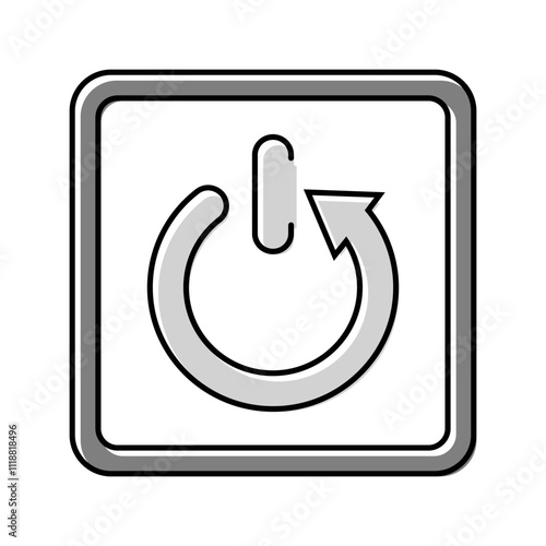 automatic shut down product label caution color icon vector. automatic shut down product label caution sign. isolated symbol illustration