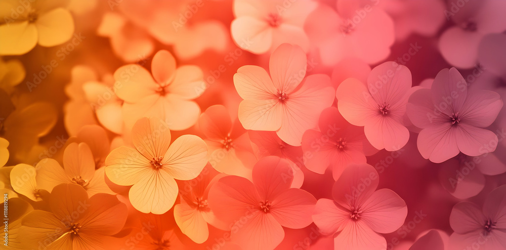 A vibrant, blurred background of delicate flowers in soft hues of pink and orange. A vibrant, blurred background of delicate flowers in soft hues of pink and orange.