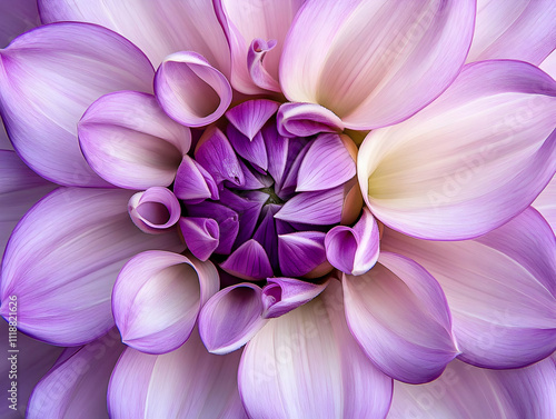 A close-up view of a beautiful, multi-layered purple and pink flower.