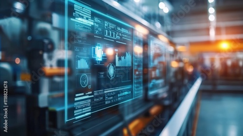 Industrial Factory Digital Control Panel Displaying Data