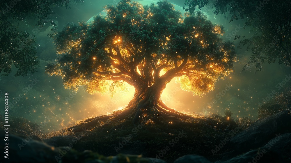 Digital Art Featuring The Tree Of Life Symbol Digital Art Featuring The Tree Of Life Symbol