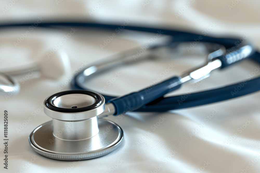 Close-up of a Stethoscope on Soft Surface Close-up of a Stethoscope on Soft Surface
