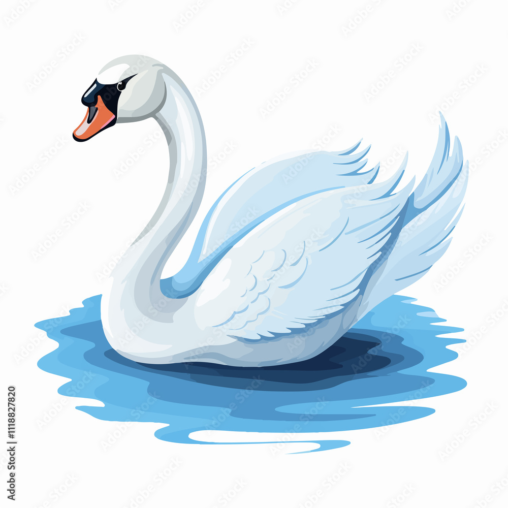 Elegant Swan Line Vector Illustration for Use in Designs and Crafts Elegant Swan Line Vector Illustration for Use in Designs and Crafts