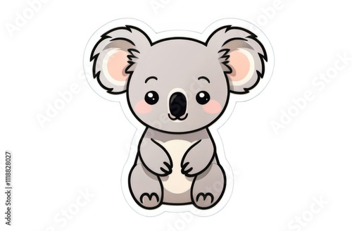 Cartoon koala sitting sticker design photo