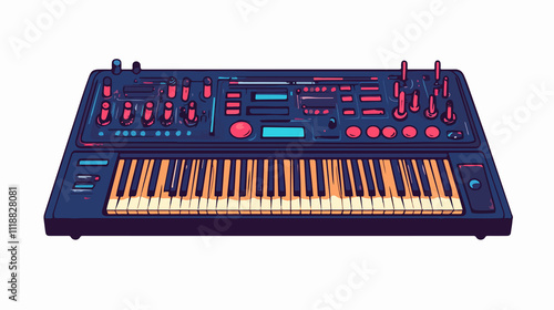 Synthesizer Musical Instrument Icon Isolated Design - Use for Music Apps, Websites, Icons, and Logos