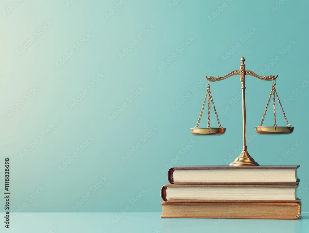 Judge's scales on a book symbolizing legal knowledge and fairness. Judge's scales on a book symbolizing legal knowledge and fairness.