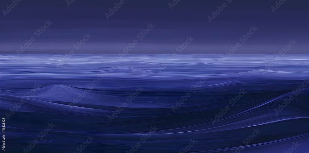 A serene, abstract depiction of ocean waves in deep blue tones. A serene, abstract depiction of ocean waves in deep blue tones.