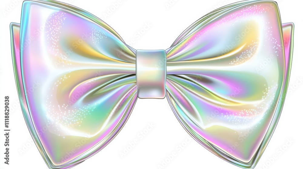 Elegant iridescent bow a creative art showcase in vibrant colors with unique perspective Elegant iridescent bow a creative art showcase in vibrant colors with unique perspective