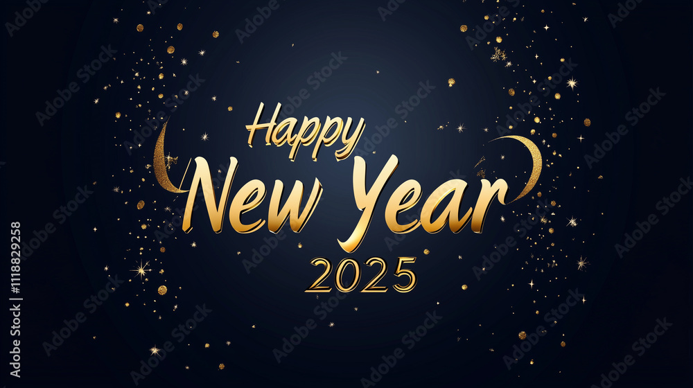 Happy New Year 2025 golden text with elegant background isolated on dark background. Elegant background happy new year. Luxuryous background for happy new years 2025. Happy New Year 2025 golden text with elegant background isolated on dark background. Elegant background happy new year. Luxuryous background for happy new years 2025.