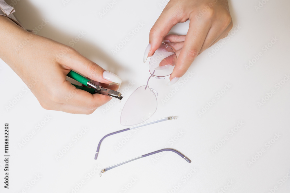 Repairing Broken Eyeglasses with Tools
