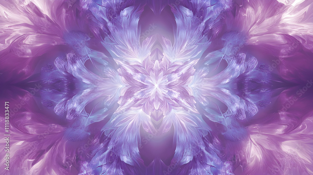 Abstract digital artwork featuring swirling purple and white patterns creating a mystical effect. Abstract digital artwork featuring swirling purple and white patterns creating a mystical effect.