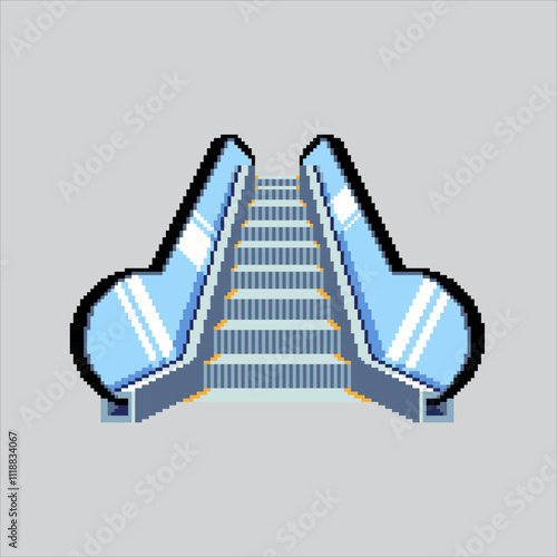 Pixel art illustration Public Elevator. Pixelated Escalator. Public Elevator Escalator icon pixelated for the pixel art game and icon for website and video game. old school retro.