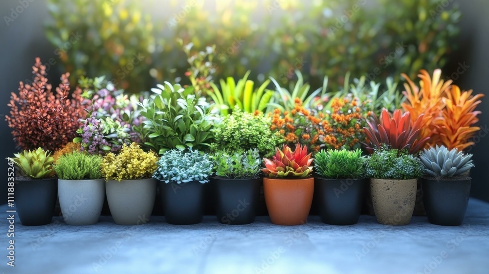 Seasonal Home Decor Arrange a display of potted plants One main object Seasonal Home Decor Arrange a display of potted plants One main object