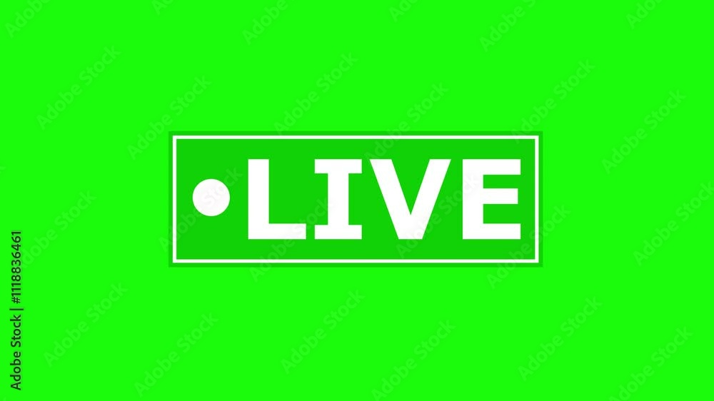 Animation live streaming on background. Live Streaming Button with Text Blinking on background. Animation live streaming on background. Live Streaming Button with Text Blinking on background.