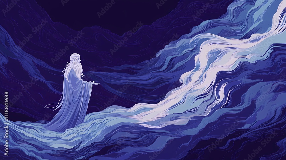 Mystical Background Featuring Chinese Sage Symbolizing Eastern Wisdom and Serenity Mystical Background Featuring Chinese Sage Symbolizing Eastern Wisdom and Serenity