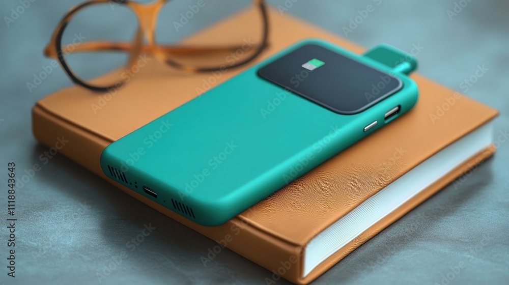 Travel Essentials Portable charger - Power bank for charging devices on the go Isolated solo on plain background One main object Travel Essentials Portable charger - Power bank for charging devices on the go Isolated solo on plain background One main object