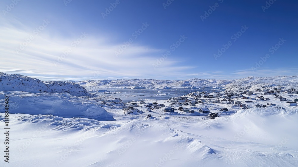 Arctic Village Nestled Amongst Snow Covered Mountains Arctic Village Nestled Amongst Snow Covered Mountains
