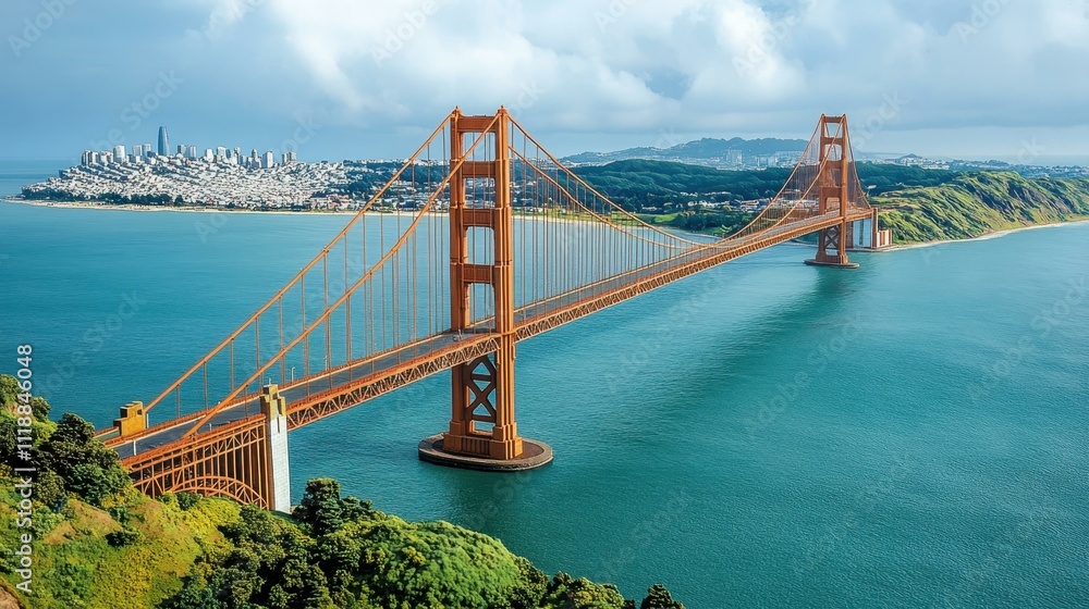 Iconic Landmarks Miniatures Golden Gate Bridge - Miniature version of the iconic suspension bridge in San Francisco Isolated solo on plain background One main object Iconic Landmarks Miniatures Golden Gate Bridge - Miniature version of the iconic suspension bridge in San Francisco Isolated solo on plain background One main object