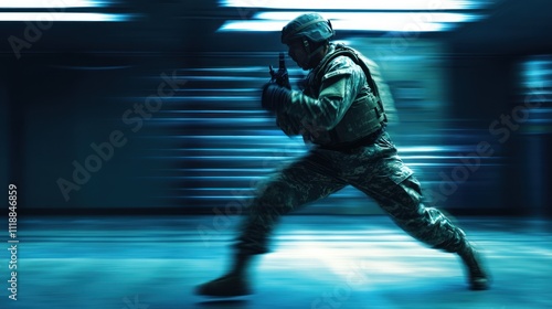 Blurred Motion of a Soldier in Action