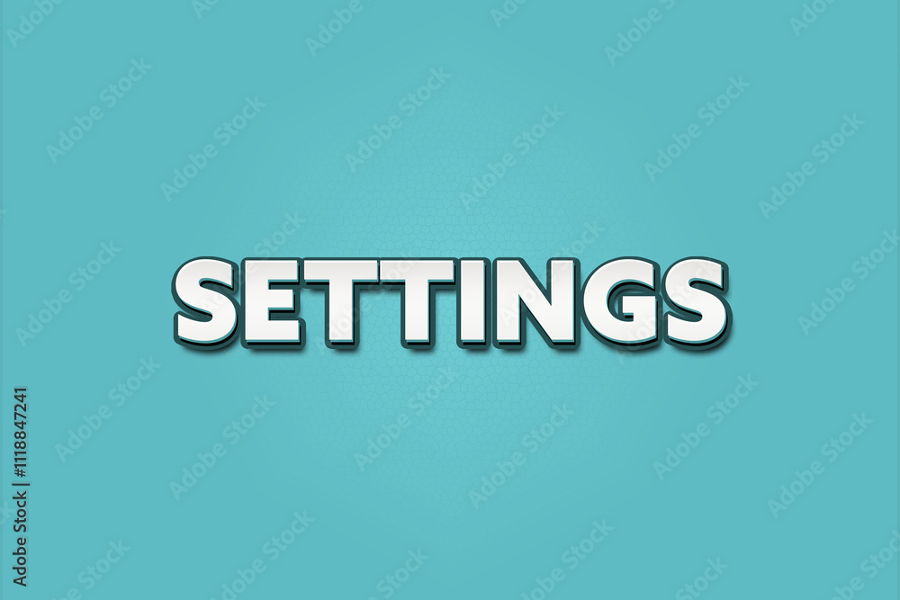 settings.. A Illustration with white text isolated on light green background. settings.. A Illustration with white text isolated on light green background.
