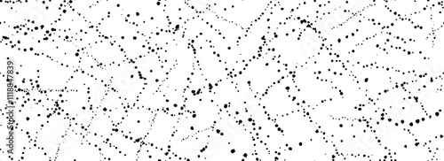 Seamless splashed dotted background. Distressed sprinkle paint drop texture. Black grunge speckles grain wallpaper. Spatter watercolor repeated backdrop. Splattered dribbled particles print. Vector