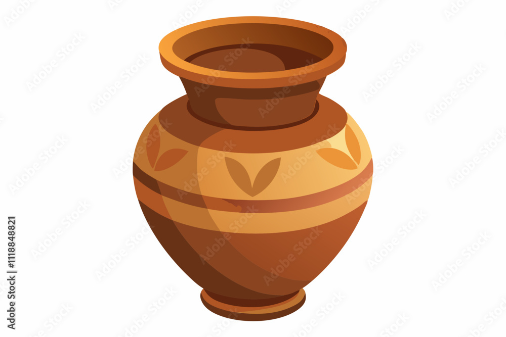 Antique clay vase isolated on white background vector illustration Antique clay vase isolated on white background vector illustration